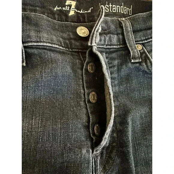 7 For All Mankind Men's Distressed Straight Jeans Blue Size 32 #003 - Picture 2 of 6